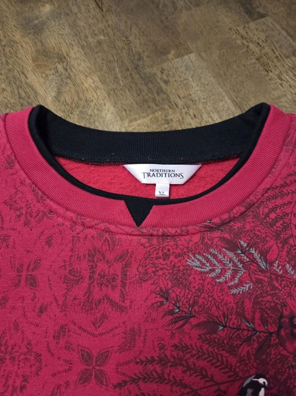 Northern Traditions Cardinal Bird Floral Crewneck Sweatshirt - Picture 3 of 8